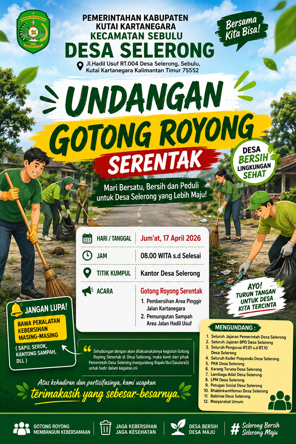UNDANGAN : GOTONG ROYONG SERENTAK BULAN APRIL 2026
