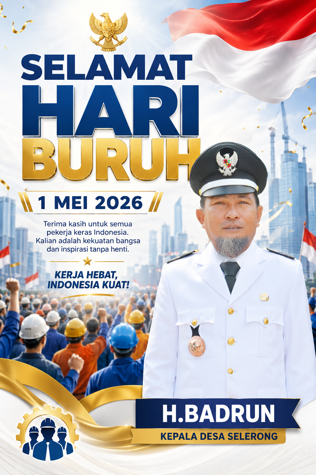 KEPALA DESA SELERONG MENGUCAPKAN SELAMAT HARI BURUH TAHUN 2026