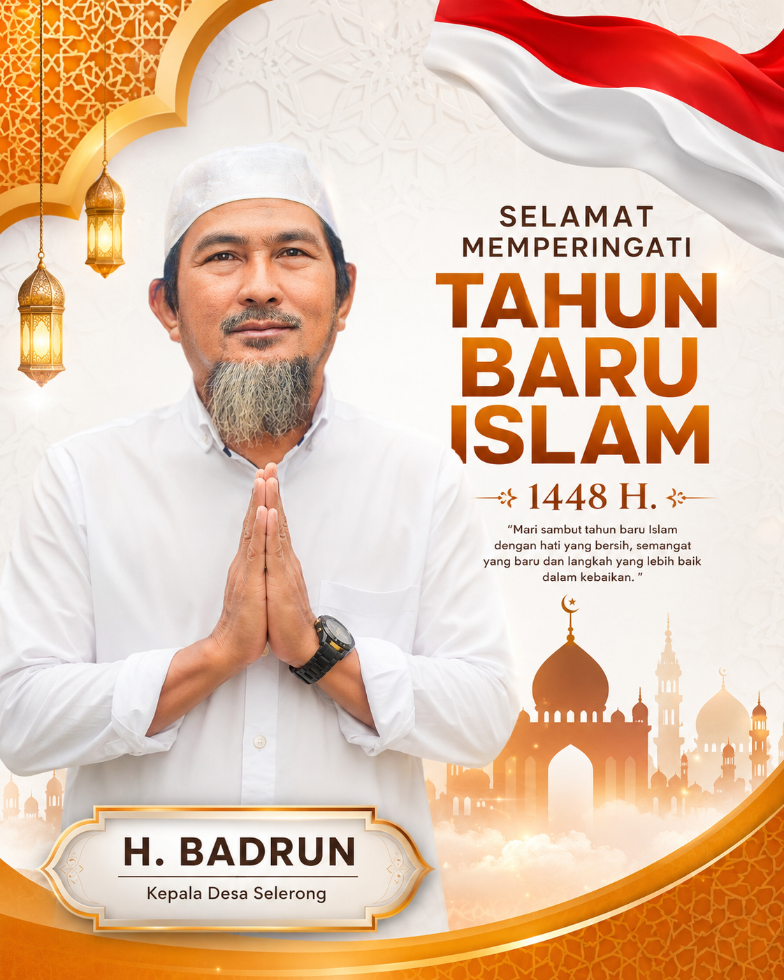 KEPALA DESA SELERONG MENGUCAPKAN SELAMAT MEMPERINGATI TAHUN BARU ISLAM 1448 HIJRIYAH